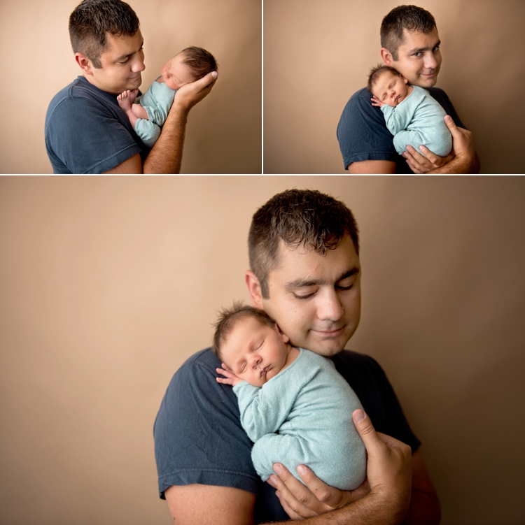 San Diego Newborn photographer. Angela Beransky Photography. dad and baby. parent posing