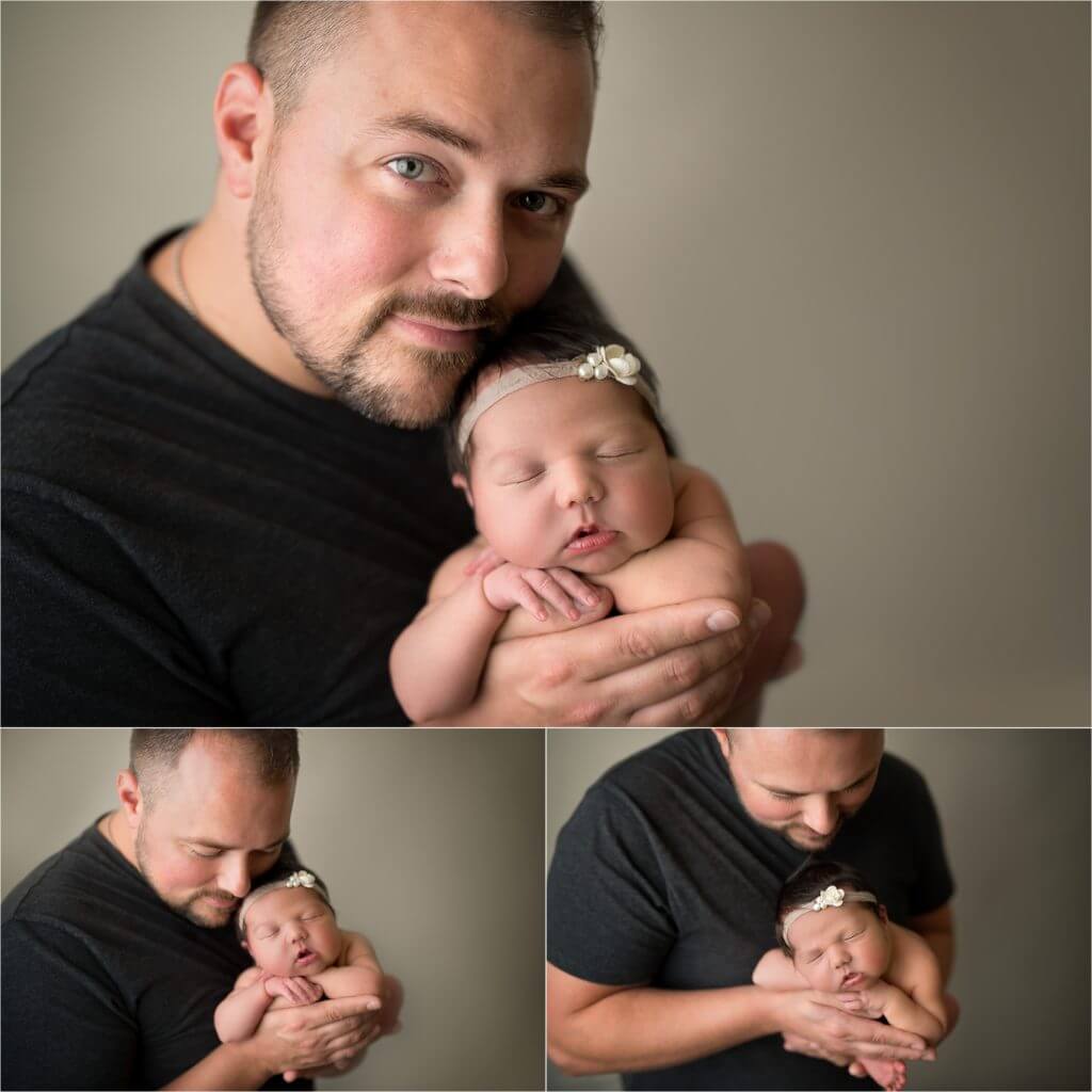 Angela Beransky Photography, San Diego newborn photographer, Newborn baby, Infant, baby photography, daddy and me image, dad hold newborn baby in his arms
