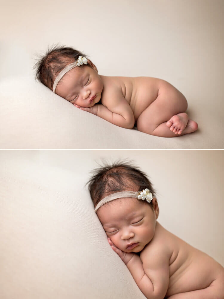 angela beransky photography san diego newborn baby photographer newborn baby on the blanket tushy up pose 