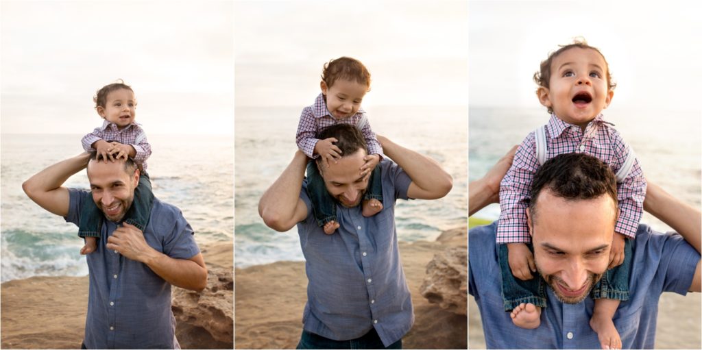 San Diego Family Photographer, Family Portraits San Diego, Windansea Beach, Wind and Sea beach, Family session with three kids. Daddy and me, daddy and baby boy
