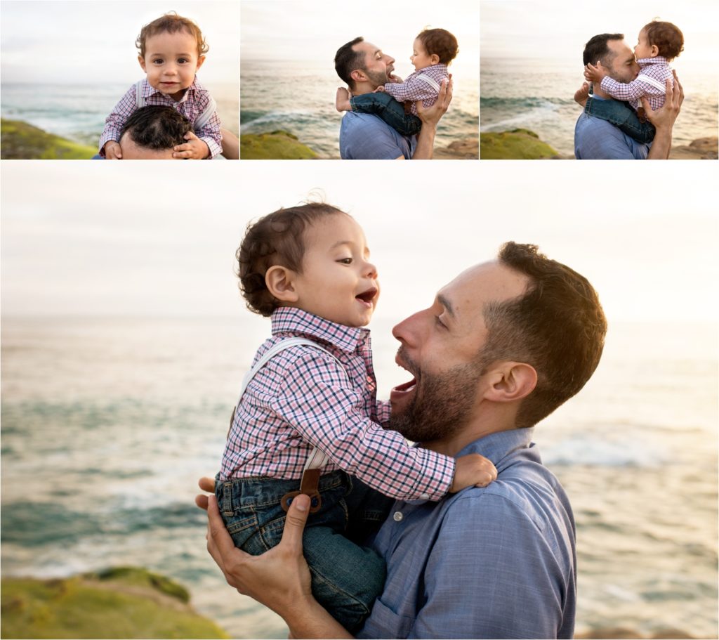 San Diego Family Photographer, Family Portraits San Diego, Windansea Beach, Wind and Sea beach, Family session with three kids. Daddy and me, daddy and baby boy